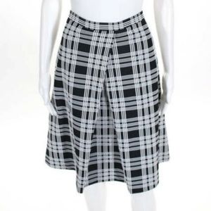 Classique Entrier black & white plaid a-line skirt